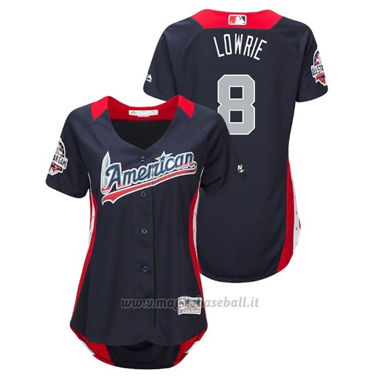Maglia Baseball Donna All Star Game Majestic Jed Lowrie 2018 1ªRun Derby American League Blu